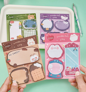 Papelería de Dibujos Animados, Bloc de Notas Adhesivas <span class=keywords><strong>Kawaii</strong></span>, Autoadhesivas, 10x13cm, Material Escolar - Product Image 6