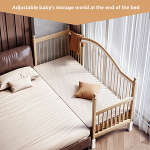 Cama empalmada para niños de madera maciza de altura ajustable 2025, abrigo <span class=keywords><strong>convertible</strong></span> para cabecera de bebé, <span class=keywords><strong>cuna</strong></span> - Product Image 4