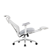 Chaise de bureau exécutive ergonomique et contemporaine PM2932 avec dossier en maille et appui-tête réglable pour bureau à domicile et atelier