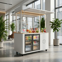 Station de boissons mobile minimaliste haut de gamme et comptoir de bar à expresso commercial - Station de hall d'entrée