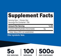 Creatine Monohydrate Antioxidant Micronized Powder Pills 500G 5000mg Per Sajian (5g)-100 Sajian 17.9 Oz