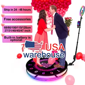 Usa Warehouse Photo Booth Kiosk Schrank Ipad Tragbare Magie Automatisches Spinnen Rotierende Vogue Social Selfie Station