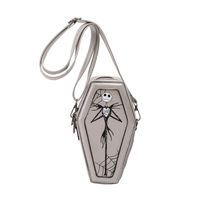 Nouvelle mode Halloween : Sacs à bandoulière en cuir PU en forme de cercueil, motif croix et crâne, style euro-américain, amusants et uniques