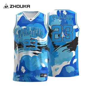 Design personnalisé, maillot d'équipe de basket-ball avec sublimation pour hommes, maillots de basket-ball en maille respirante, uniformes de basket-ball réversibles