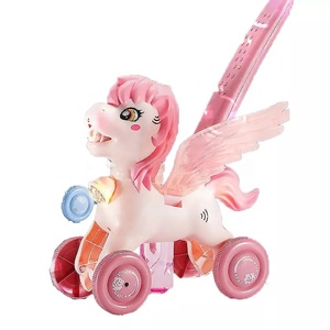 JinYing Electric Pony <b>Bubble</b> Handcart Outdoor Children Hand Push <b>Bubble</b> Machine Automatic Blowing <b>Bubble</b> <b>Car</b> with Light Music - Product Image 1