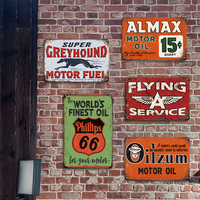 Letreros de Metal Pintados Personalizados al por Mayor, Arte de Pared Retro Vintage, Letreros de Gasolinera Oxidados, Placa con Logotipo Impreso con UV