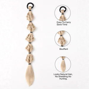 Py707 2 Extensions de cheveux synthétiques en fibre Kanekalon tressées de 50 cm pour femmes avec bandes élastiques - Product Image 4