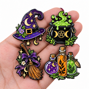 Créez votre propre logo personnalisé : Épingles et badges en émail métallique, thème chat d'Halloween, pour chapeaux, revers et cadeaux - Product Image 4