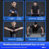 Ensemble d'haltères, barres et kettlebells réglables pour hommes, en PVC, 20 kg, revêtement en caoutchouc, pour la remise en forme à domicile