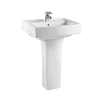 Lavabo de salle de bain moderne en céramique sur pied