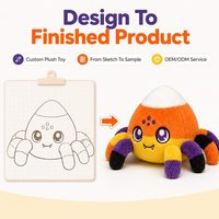 Peluche araignée personnalisée Halloween Candy Corn, jouet en peluche doux, poupée animale en peluche, cadeau promotionnel OEM ODM pour événements et fêtes d'enfants, faible MOQ