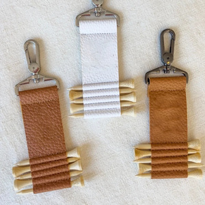 Multi-pack <b>golf</b> club pegs in stock, leather belt loop keychain TEE storage bag, PU leather, simple <b>golf</b> club peg cover. - Product Image 3