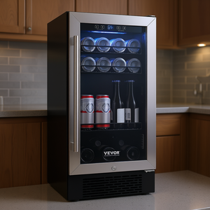 Enfriador de Bebidas VEVOR para 96 Latas, de Una Sola Zona, Termoeléctrico, de Acero Inoxidable, Empotrable o Independiente, con Bloqueo para Niños - Product Image 2