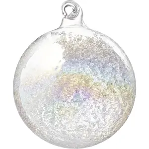 Regenboog Glazen Bol Transparant Iriserend Glas Sneeuwbol Met Chips Kerstboom Hanger Ornament Ballen