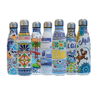 Fiole à vide en acier inoxydable à double paroi de 500ml personnalisée Nouveau design Sports et souvenirs pour l'eau froide et chaude Idée de cadeaux sportifs de ville