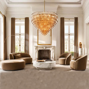 Ensemble de meubles de salon de luxe pour villa, canapé-lit moderne, hôtel de luxe cinq étoiles, hall d'hôtel, appartement, centre commercial, 3 places, durable, haute densité - Product Image 2