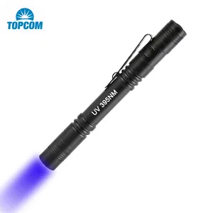 Mini Saku LED UV Senter 3W 395nm Cahaya Hitam UV Penlight Logam Klip UV LED Obor Cahaya untuk Deteksi Uang