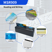Lector/Codificador de Tarjetas de Banda Magnética y Libretas Bancarias de Doble Uso MSR909, Interfaz USB, Material ABS, Portátil