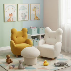 <span class=keywords><strong>Fauteuil</strong></span> d'appoint pour enfants en forme d'<span class=keywords><strong>ours</strong></span> avec logo personnalisé, revêtement 100 % tissu, pour chambre d'enfant/salon, service OEM - Product Image 1