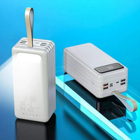 Prix de gros 10W Banque de charge 50000mAh 60000mAh Capacité Power Bank avec lumière LED Alimentation mobile extérieure