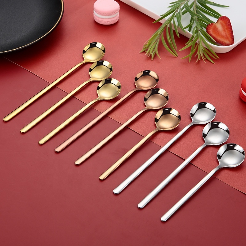 Dishwasher Safe Stainless Steel 18/8 Rose Gold Modern Luxury Coffee Spoon 13cm/15cm/17cm for Party Use · image 3