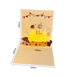 การ์ดอวยพรวันเกิดรูปสุนัข 3 มิติ แบบข้ามพรมแดน พร้อมดนตรี แสงไฟ และข้อความ  การ์ดพิมพ์สีสันสดใส รุ่น 008 น่ารัก - Product Image 6