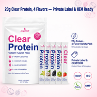 Aeglewell OEM ODM Clear Whey Isolaat Clear Proteïnepoeder Stick Pack, Suikerarm Clear Proteïne voor Fitness Gym, OEM Private Label