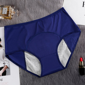 Culottes menstruelles anti-fuites pour femmes, respirantes, en maille, taille moyenne, grandes tailles, entrejambe en coton, flux abondant, sous-vêtements de règles pour femmes - Product Image 1