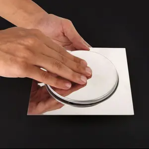 Ralo Nhấp Vào Inteligente Bật Lên 10X10 Hoặc 9.4X9.4Cm Inox 201 Thép Không Gỉ Chrome Thoát Nước Sàn - Product Image 4