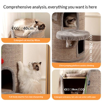Grand arbre à chat multi-niveaux avec poteaux à gratter en sisal, perchoirs en peluche et niche cachette pour chats d'intérieur