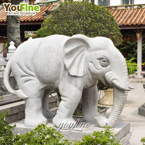Estatua de elefante de mármol rosa para exteriores, decoración moderna para jardín, tallado, buen precio - Product Image 4