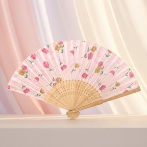 Ventilador de Mano Plegable de Bambú Personalizado, Venta al por Mayor, para Regalos Promocionales Empresariales - Product Image 5