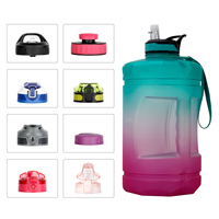 Bouteille d'eau de sport grande capacité 74oz/128oz sans BPA en Tritan, pour la gym, à boire directement, écologique, avec marqueur de temps et sangle portable