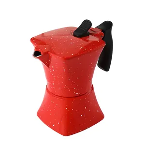 Eco Friendly Aluminium Stovetop Coffee Moka Pot for Wholesale with Plastic Handle