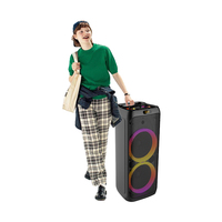 ZQS10209 Altavoz Portátil para Exteriores de Bajo Precio, Sistema de Sonido de 10 Pulgadas con Woofer de Rango Completo, LED RGB, 50W, 4000mAh, para Computadora y Teléfono Móvil