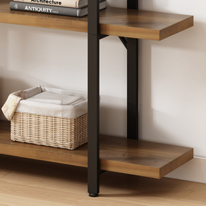Grande Scaffale Rustico <span class=keywords><strong>in</strong></span> <span class=keywords><strong>Legno</strong></span> Massello di Cedro, Libreria Alta o Espositore <span class=keywords><strong>in</strong></span> Stile Vintage Industriale Moderno - Product Image 6