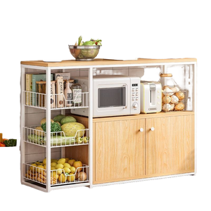 Mueble de Almacenamiento de Cocina con Ruedas, Organizador de Múltiples Niveles, Estante de Madera para Despensa - Product Image 1