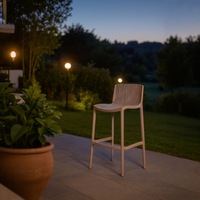 Tabourets de comptoir empilables en plastique PP personnalisés avec dossier ventilé à lattes, chaises de bar réglables en hauteur pour terrasse extérieure, jardin, café
