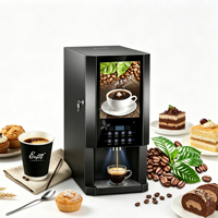 Moderne multifunctionele slimme koffiemachine met drie materialen, voor ijskoffie en warme dranken, verticale koffiedispenser, 8 automatische menu's, melkthee.
