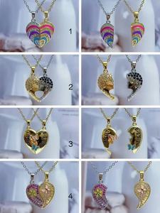 Ensemble de colliers magnétiques pour couple Collier à pendentif cœur fendu arc-en-ciel Big Sis <span class=keywords><strong>Lil</strong></span> Sis pour amoureux meilleurs amis - Product Image 3