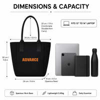Tas Laptop Wanita Anti Air 14 Inch, Tas Kerja Ringan, Tahan Lama, Anti Gores