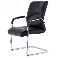 Chaise de bureau de direction ergonomique à dossier haut au design contemporain, base en acier inoxydable, accoudoirs fixes, glissière noire en synthétique