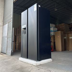 Double Door Fridge With Ice Maker 600L Dark Grey Color Side by <b>Refrigerator</b> Air Cooled Frost Free 220V Good Price Fridge With Ic - Product Image 2
