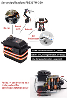 Servo Digital Feetech FB5317M de Tamaño Estándar, 6V, 17KG de Force Feedback, 360 Grados, para Barcos RC, Coches/Robots Arduino/Juguetes de Aviones