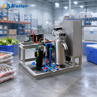 Machine à glace Koller 1 tonne/jour, machine à glace pilée pour projet de refroidissement alimentaire, boîte de pêche utilisée