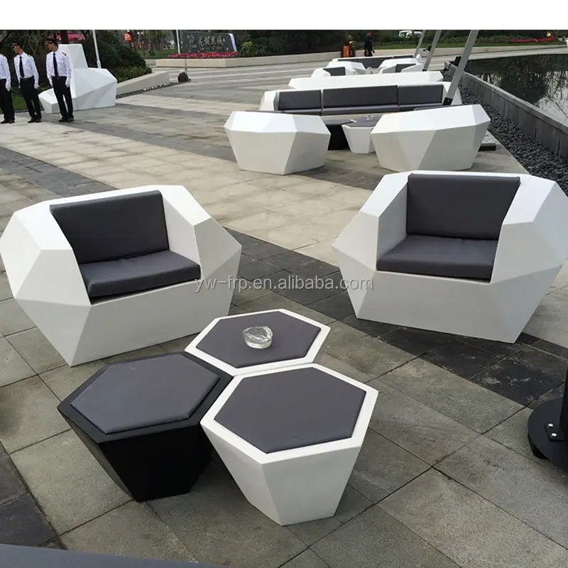 Set Sofa santai serat kaca, Sofa kombinasi mewah untuk ruang keluarga dan Taman
