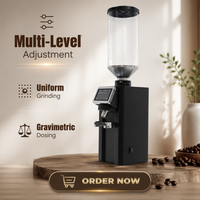 Macininno Moulin à café commercial entièrement automatique en acier inoxydable 400W avec grand écran tactile 84 mm pour les cafés