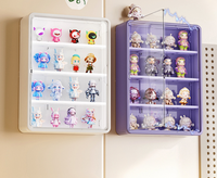 Organisateur mural transparent en PC, étanche et anti-poussière, de petite taille, moderne et carré, pour ranger les jouets des enfants