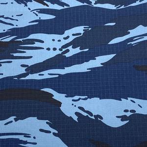 Poliéster algodón estampado camuflaje azul oscuro Ripstop tela para ropa de trabajo táctica al aire libre ropa - Product Image 2