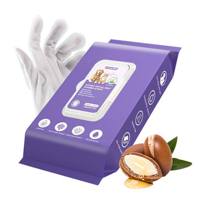 Lingettes humides pour animaux de compagnie, nettoyage complet du corps du chien, sans parfum, avec gants, paquet de 80 pièces - Product Image 1